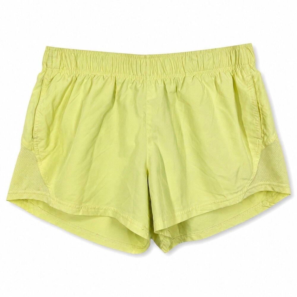 Athletic Works Womens XL 16 18 Yellow Running Shorts Lined Pockets DriWorks